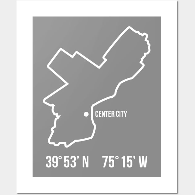 Philly Map Wall Art by Center City Threads